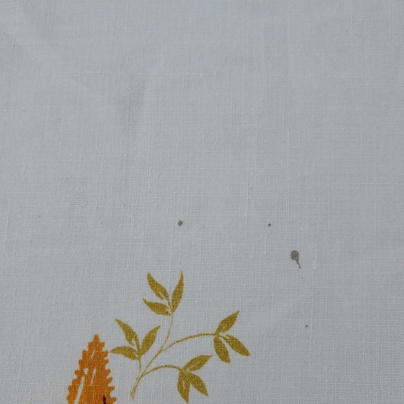 Picnic Basket Jars Vegetables Tablecloth Beige Orange Vintage 67"x52" Rectangle - Picture 7 of 9